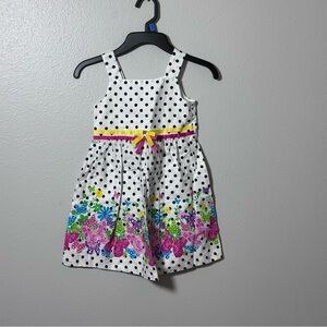 Toddler girl Jessica Ann White polka dot Spring dress size 4T